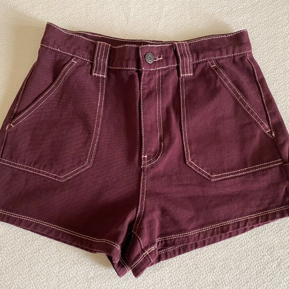 PacSun - Burgundy High Rise Carpenter Shorts